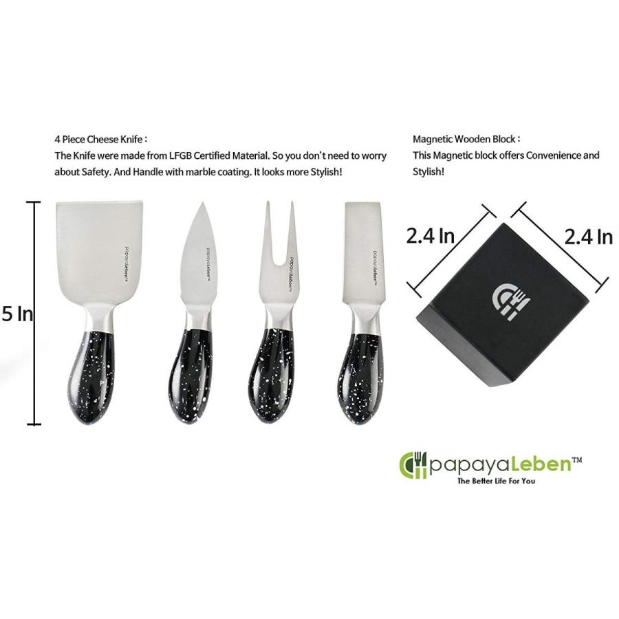 チーズナイフ 5点セット チーズカッター チーズフォーク チーズカット チーズスライス マグネットスタンド付 papayaLeben