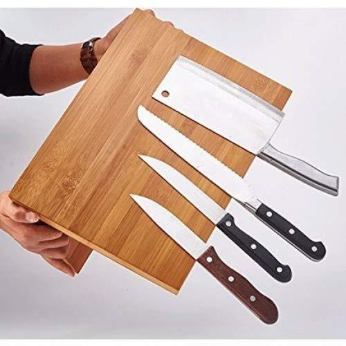 キッチンナイフスタンド マグネット式スタンド 包丁スタンド ナイフフォルダー 包丁立 収納包丁 ナイフラック QIKEBamboo Magnetic Knife Block Stand Holderの画像
