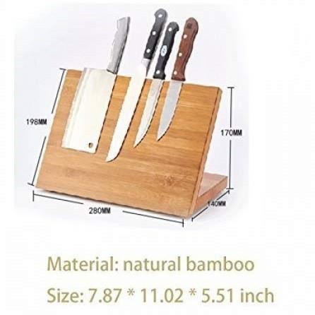 キッチンナイフスタンド マグネット式スタンド 包丁スタンド ナイフフォルダー 包丁立 収納包丁 ナイフラック QIKEBamboo Magnetic Knife Block Stand Holderの画像