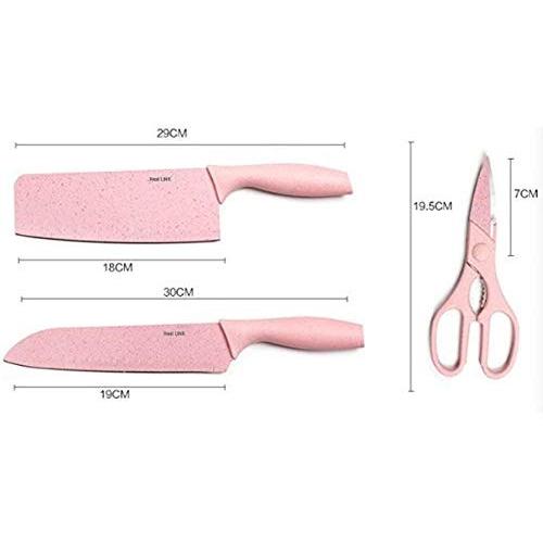 ナイフセット 包丁セット 5点セット キッチンナイフセット 刃物 ほうちょう ピンク シェフナイフ ユーティリティナイフ 果物ナイフ Kitchen Knife Set Pink