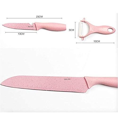 ナイフセット 包丁セット 5点セット キッチンナイフセット 刃物 ほうちょう ピンク シェフナイフ ユーティリティナイフ 果物ナイフ Kitchen Knife Set Pink