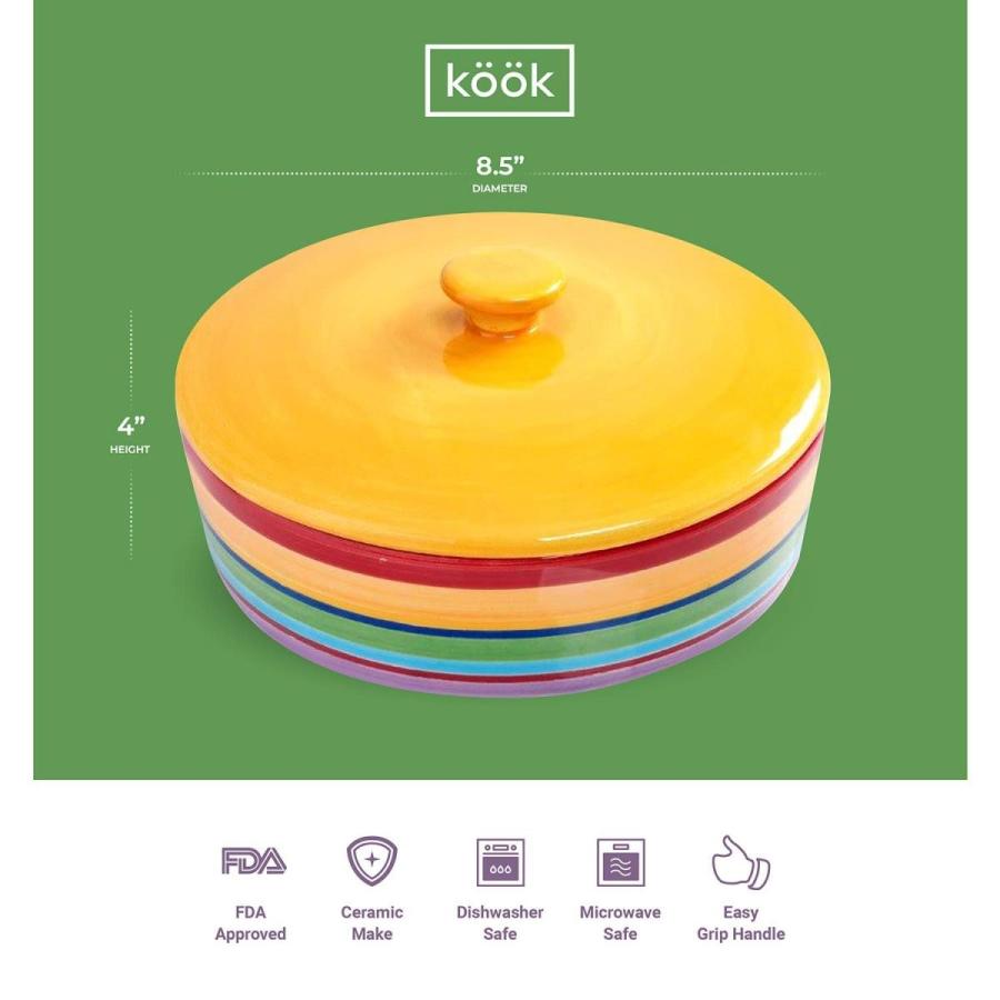トルティーヤ ウォーマー トルティーヤケース サーバー 保存容器 パンケーキキーパー タコス ケサディーヤ Ceramic Tortilla Warmerの画像
