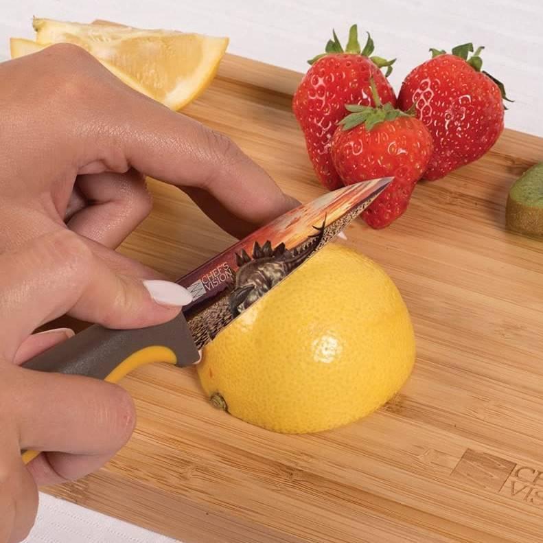 キッチンナイフ6点セット 包丁セット ジュラシックカラー 恐竜柄ナイフ