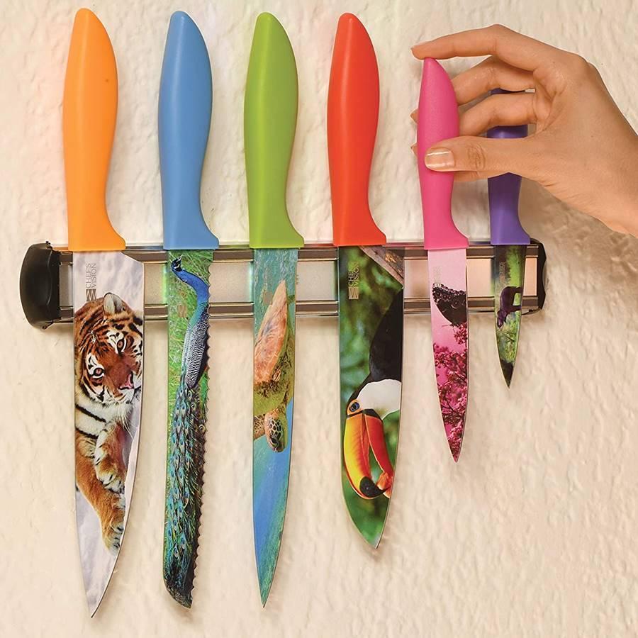 キッチンナイフ6点セット 包丁セット ワイルドアニマル 野生動物柄