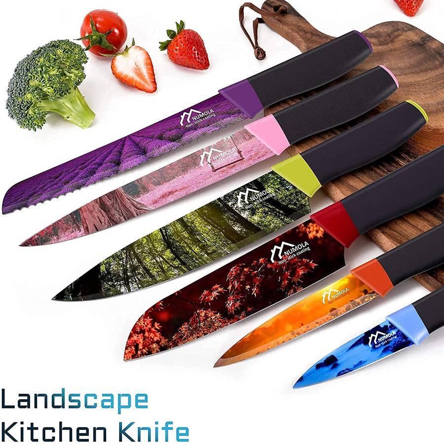 キッチンナイフ6点セット 包丁セット ランドスケープ 風景柄