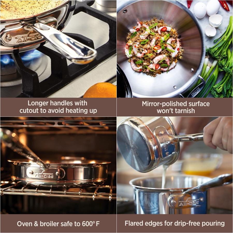 All-Clad Copper Core ソースパン 20cm 蓋付きフライパン 楽天市場】ソースパン 片手鍋 フタ付 オールクラッド コッパーコア 5層