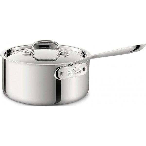 オールクラッド ステンレス鍋 3.3リットル 蓋付深底鍋  All-Clad Stainless Steel 3.5-Quart Sauce Pan with Lid 4203.5