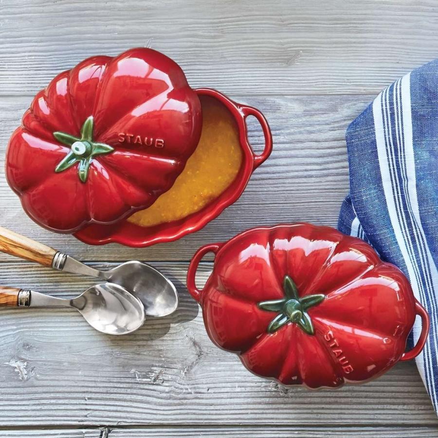 12906円 激安価格の 12906円 100％本物保証 ストウブ ココット トマト鍋 約４８０ｍｌ 蓋付 ストーンウエア 2個Staub Tomato Mini Cocotte surlatable