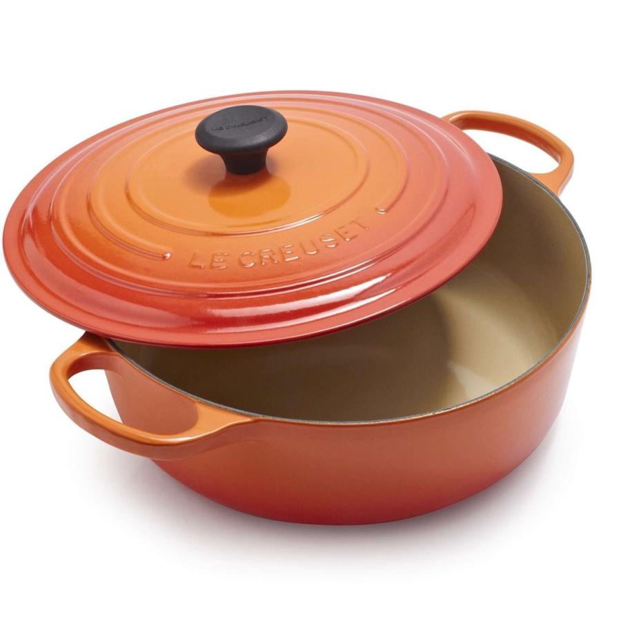 ルクルーゼ シグネチャー ラウンドワイド フレンチオーブン 鍋 約6．3L フレームオレンジ Le Creuset Signature
