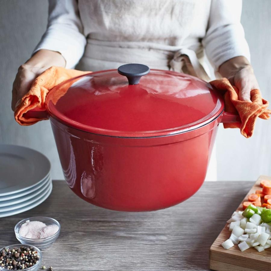 ライトウエイト キャストアイロン ダッチオーブン 約7．5L レッド 大鍋 Sur La Table Lightweight Cast