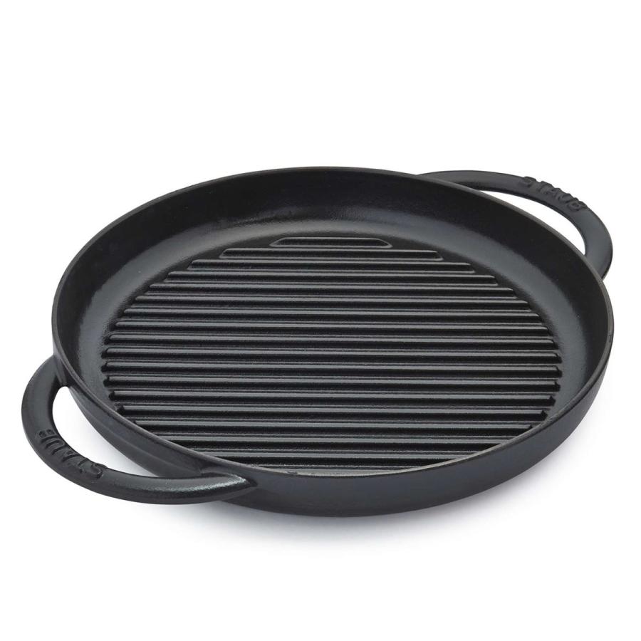 ストウブ ピュア グリル 26cm ブラック Staub Pure Grill, 10.5 Black フライパン ステーキパン 鉄板 BBQグリル｜akt8