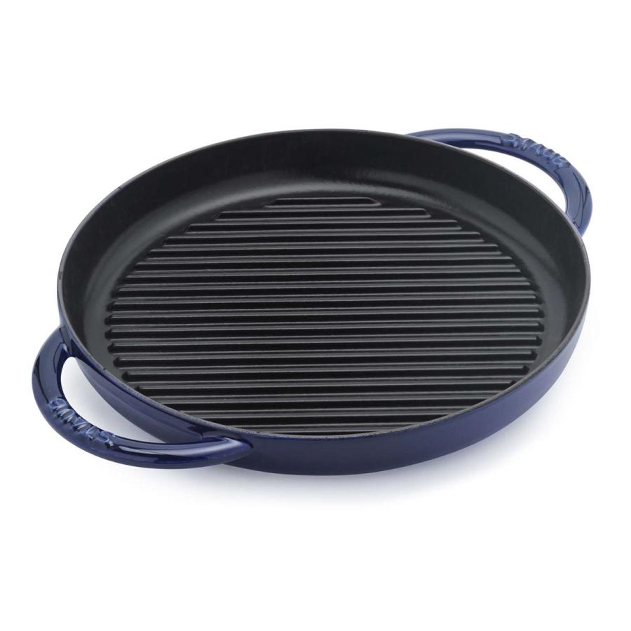 staub グリルパン ガラス蓋付 26 cm ダークブルー staub グリルパン