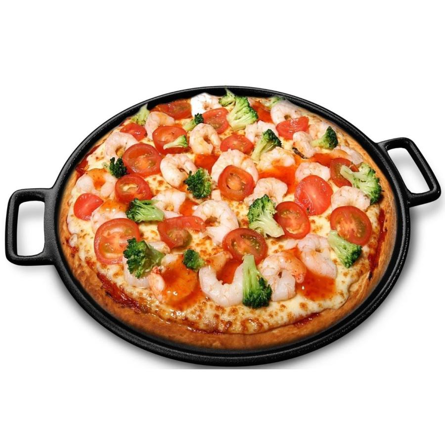キャストアイロン ピザパン 約35cm BBQグリル Cast Iron Pizza Pan 14 Inch Makes Amazing