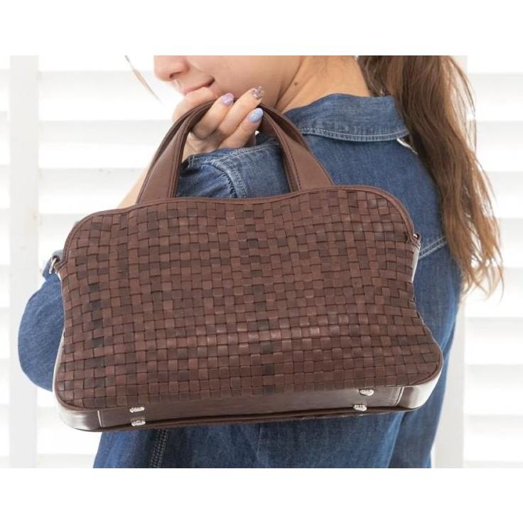 ハンドバッグ ポニーメッシュバッグ 馬革 本革 no.33247 チョコ