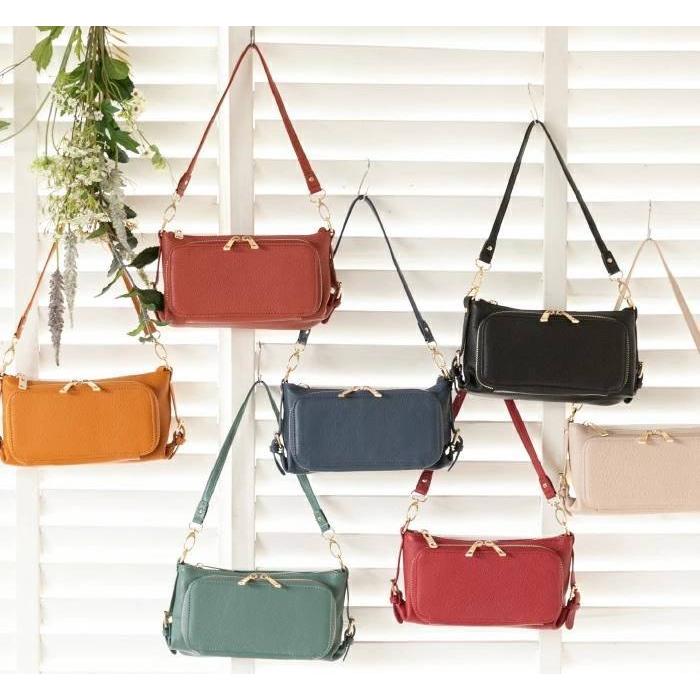 お財布ポシェット ショルダーポーチ 良質牛革 本革 トープ No.44460N