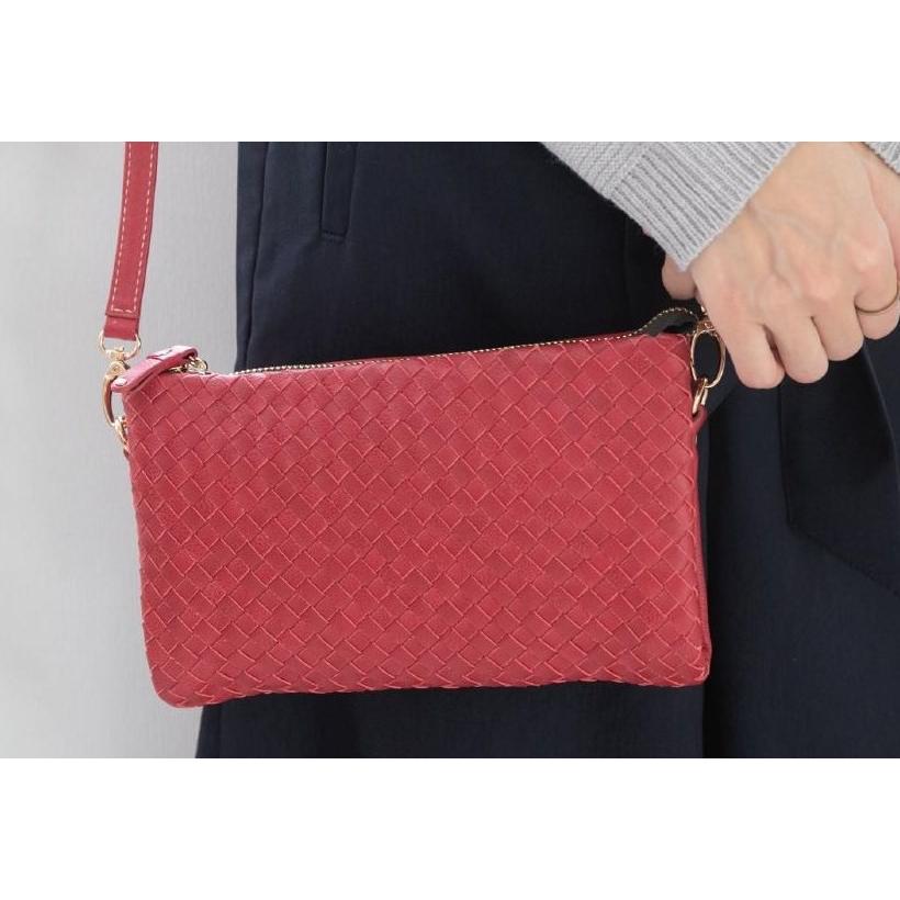 お財布ポーチ ショルダーバッグ お財布ポシェット 牛革 本革 レッド No 牛革メッシュ お財布バッグ ミニバッグ ウォレットバッグ 長財布 レディース財布 Akt8 通販 Yahoo ショッピング