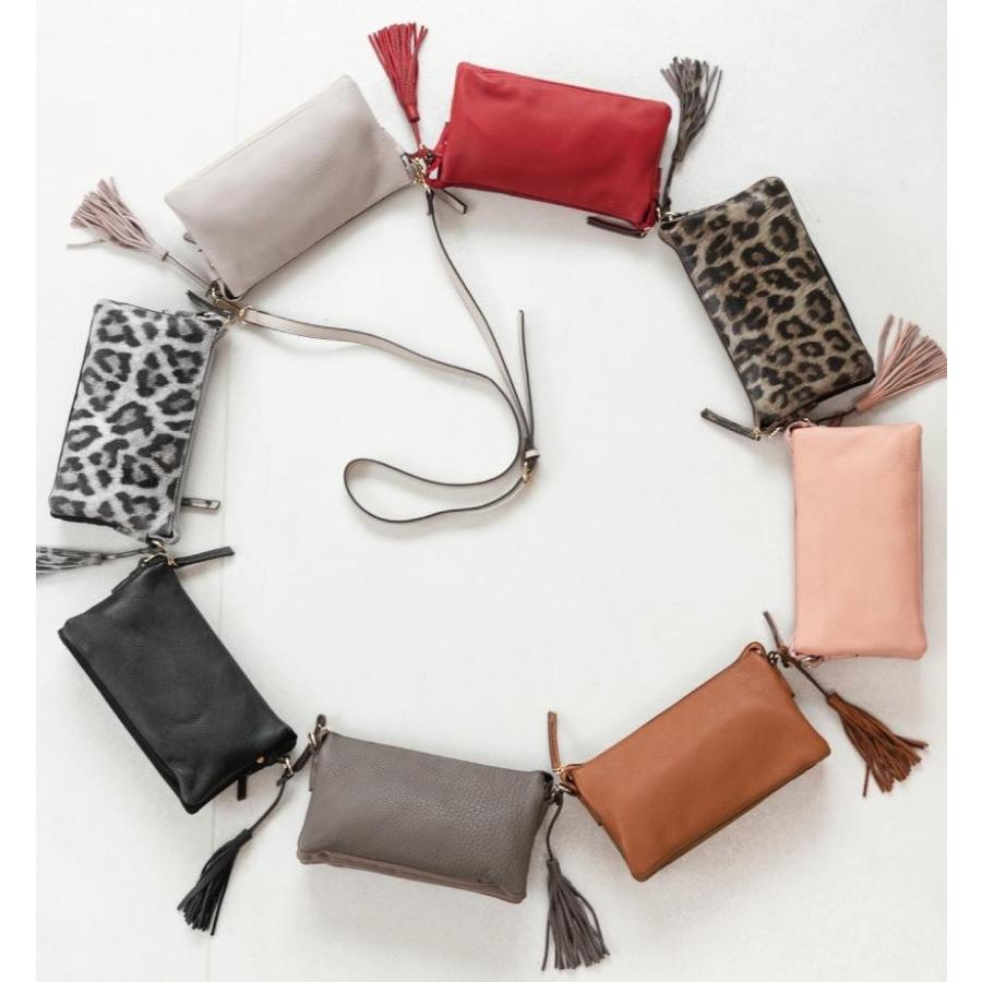 ショルダーポーチ クラッチバッグ ポシェット 牛革 ゴールド No