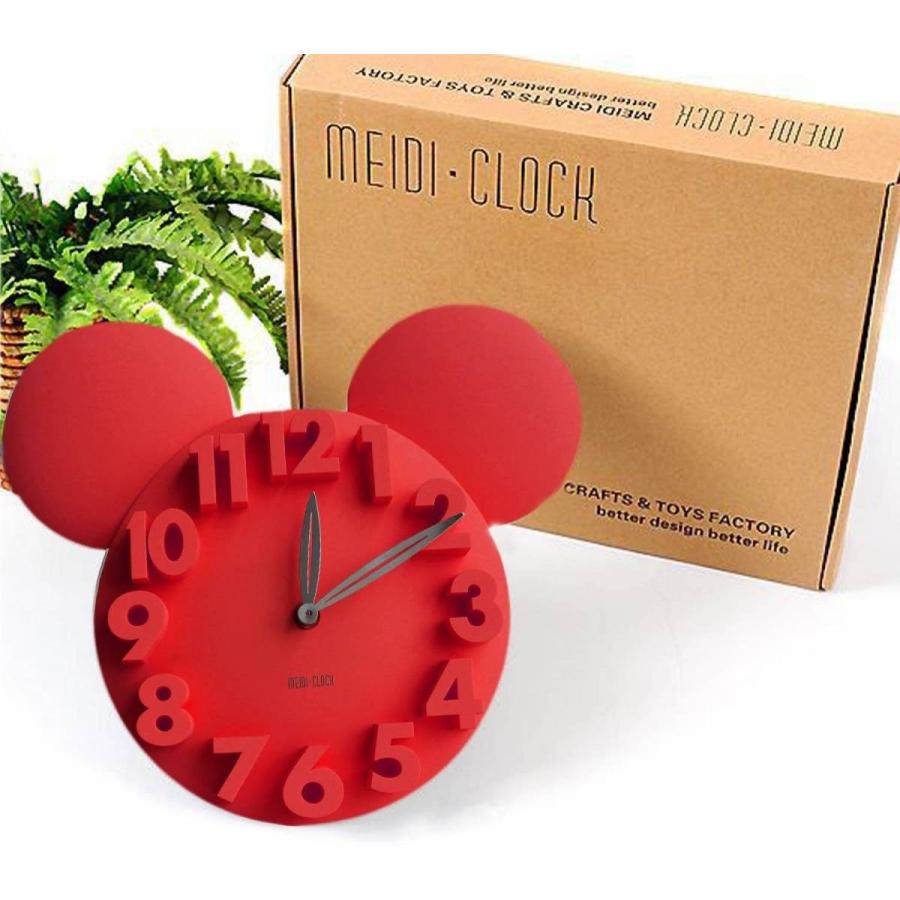 掛け時計 壁掛け 時計 壁掛け ディズニー ミッキーマウス 置き時計 かわいい時計 クォーツ レッド Mickey Mouse Big Digit 3D Wall Clock｜akt8｜07