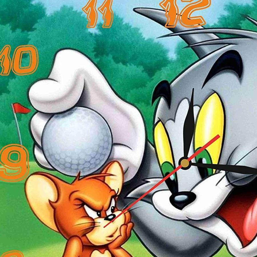 トムとジェリー掛時計 ウオールクロック 壁掛け 時計 置き時計 かわいい時計 クォーツ ゴルフ アートクロック Tom And Jerry Handmade Art Wall Clock Akt8 通販 Yahoo ショッピング