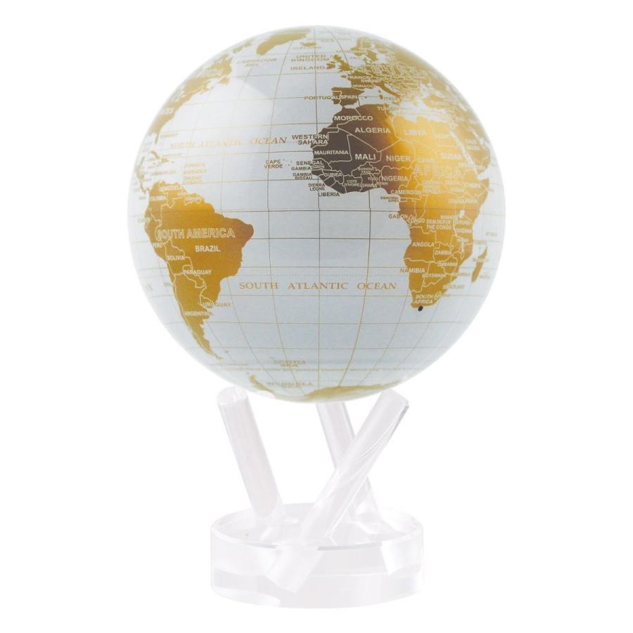 地球儀 光で回る地球儀 ムーバグローブ ホワイト・ゴールド MOVA Globe 4.5" White and Gold ミニ地球儀 アンティーク 癒される地球儀｜akt8｜02