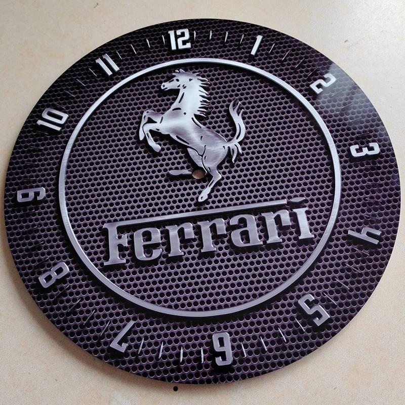 フェラーリ掛時計 掛時計 ウオールクロック 壁掛け時計 名車時計 Ferrari Round Wall Clock おしゃれ時計 直径28cm エンブレム時計 ロゴマーク時計｜akt8｜02