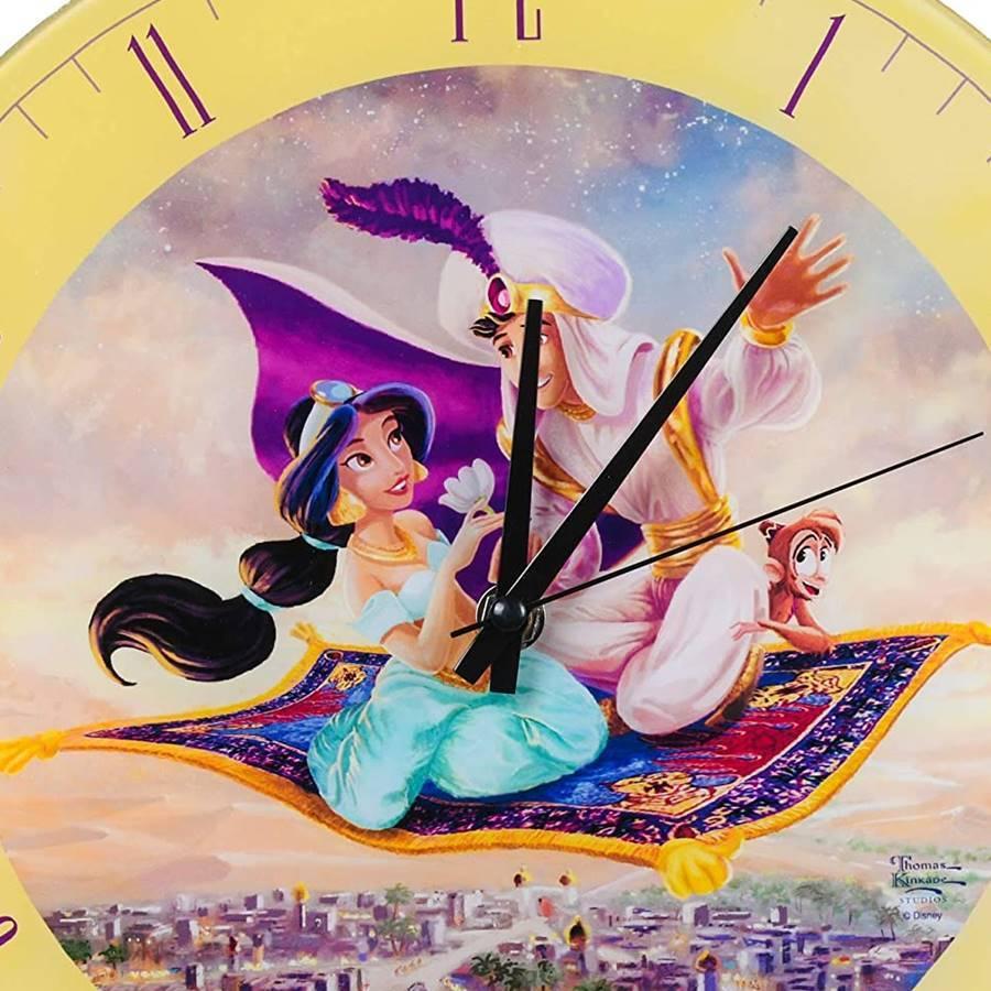 アラジン時計 ディズニーワールド掛時計 ウオールクロック 壁掛け 時計 かわいい時計 Aladdin and Jasmine Disney