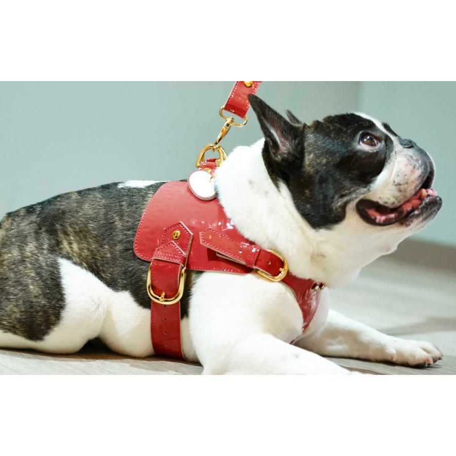 ボディベルト ハーネス 犬用 日本製 ジュエリーエンボス 本革 レザー 革 N&F BAE001 Aタイプ Now&Fountain エヌアンドエフ ペット用品 犬具 お散歩_5