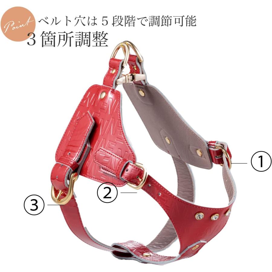 ボディベルト ハーネス 犬用 日本製 ジュエリーエンボス 本革 レザー 革 N&F BAE001 Aタイプ Now&Fountain エヌアンドエフ ペット用品 犬具 お散歩_8