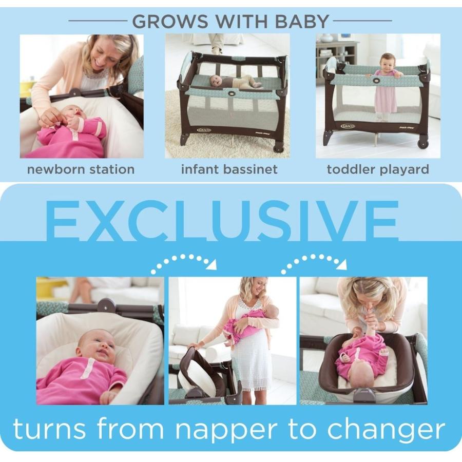 グレコ パックンプレイヤード リバーシブル ナッパーゴーグリーン　Graco Pack 'n Play Playard with Reversible Napper and Changer, Go Green｜akt8｜05