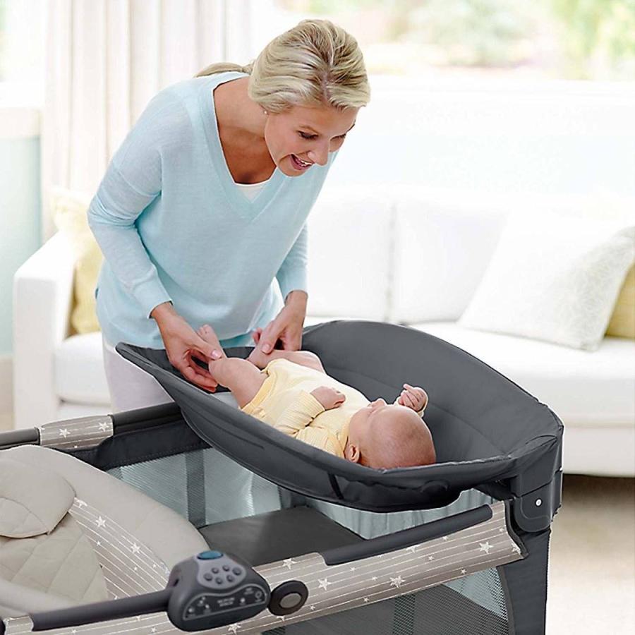 【早い者勝ち❣送料込み】 グレコ 電動ベビーベッド Sense2Snooze GRACO（グレコ） パックンプレイヤード ナッパー スターズ ベビー
