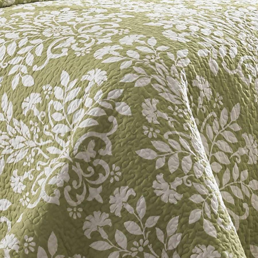 ベッドカバー ピロカバー 3点セット ローラアシュレイ ローランド コットンキルトセット リバーシブル 寝具 セージ Laura Ashley