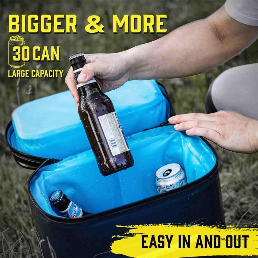 バッカ― ポータブルクーラーバッグ 保温保冷ボックス ランチボックス ビーチバッグ ネイビーブルー VAKKER 30 Can Insulated Cooler Bag Navy Blueの画像