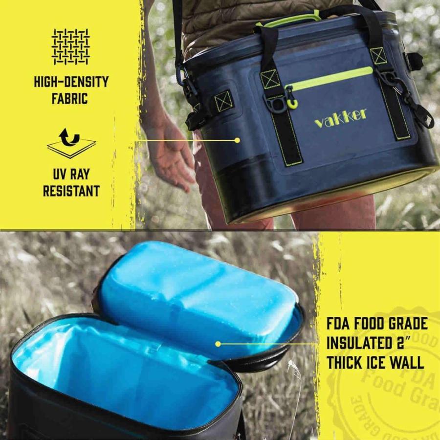 バッカ― ポータブルクーラーバッグ 保温保冷ボックス ランチボックス ビーチバッグ ネイビーブルー VAKKER 30 Can Insulated Cooler Bag Navy Blueの画像
