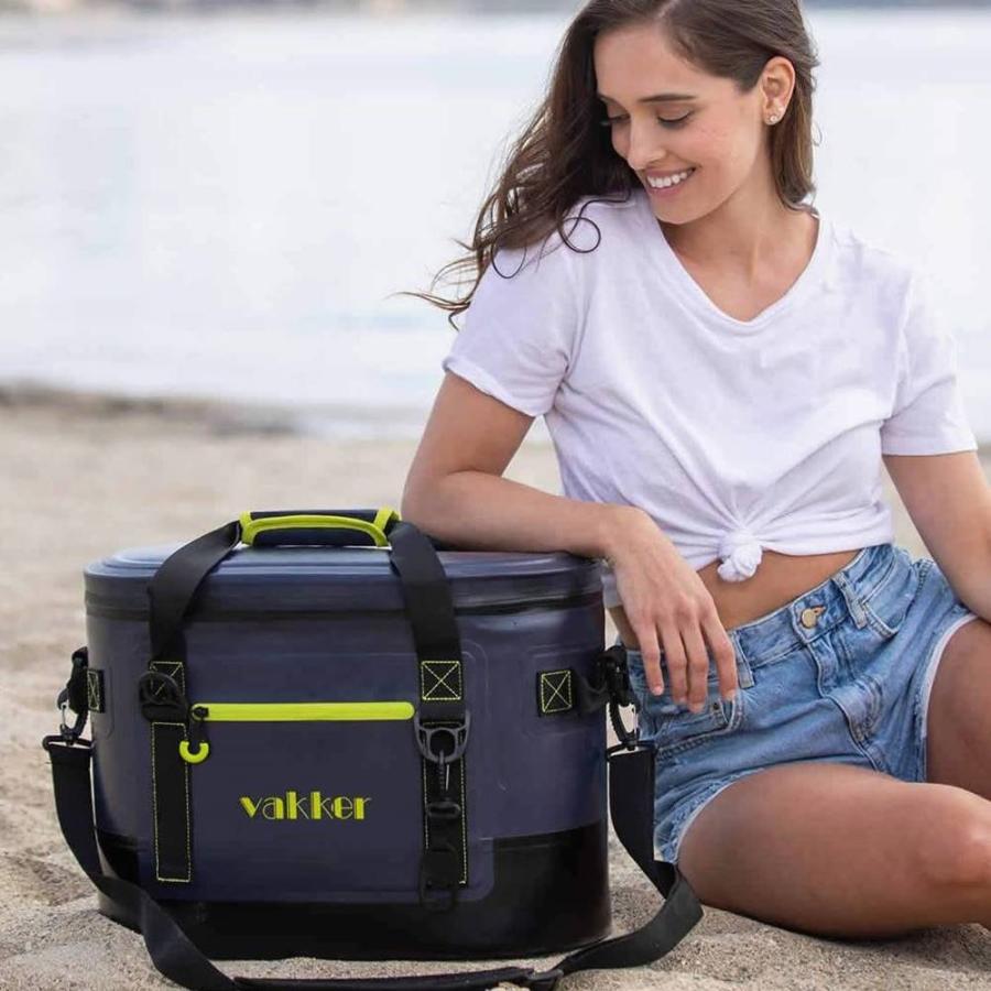 バッカ― ポータブルクーラーバッグ 保温保冷ボックス ランチボックス ビーチバッグ ネイビーブルー VAKKER 30 Can Insulated Cooler Bag Navy Blueの画像