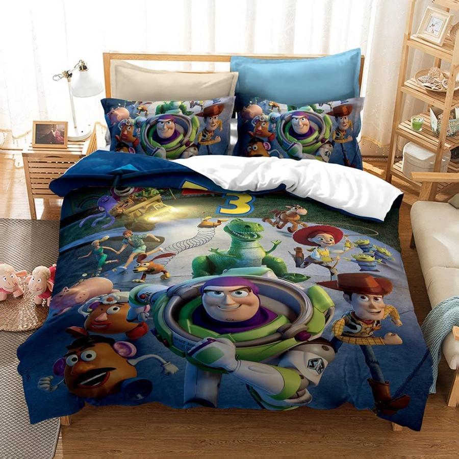 トイストーリー布団カバーセット 布団カバー ピロカバー ウッディ バズライトイヤー Duvet Cover Set Toy Story Bedding Set Cartoon 枕カバー 寝具カバーセット｜akt8