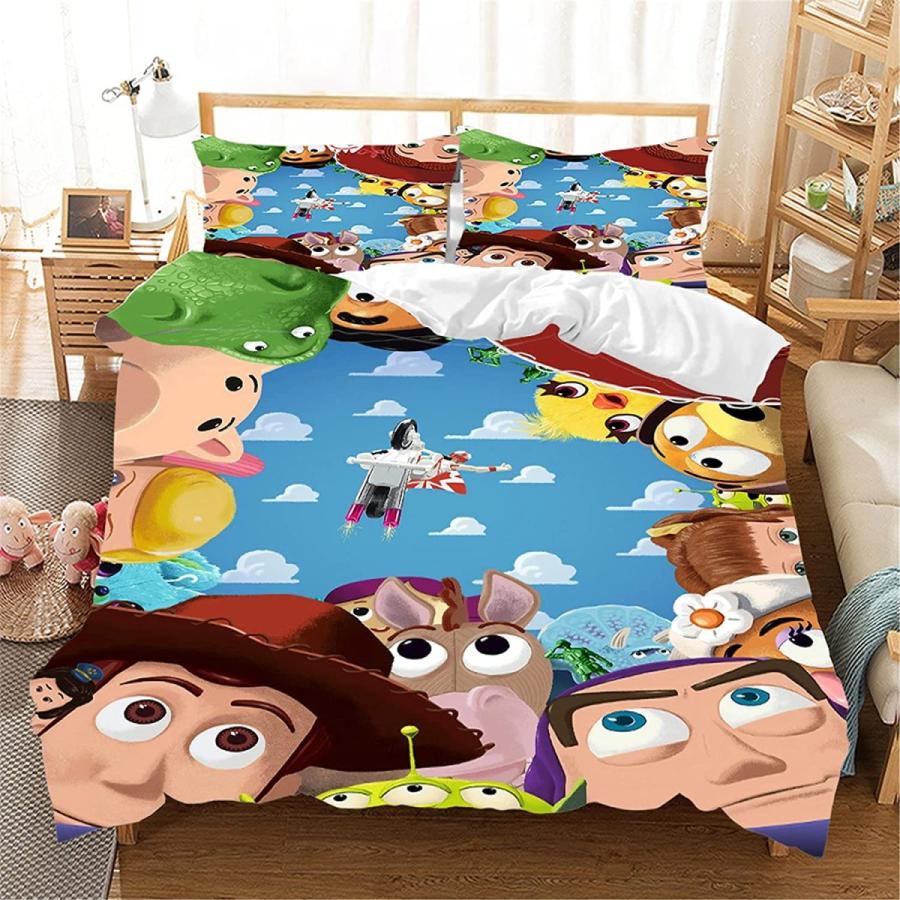 トイストーリー布団カバーセット 布団カバー ピロカバー ウッディ バズライトイヤー Toy Story Duvet Cover Pillowcases Bedding Set 枕カバー 寝具カバーセット｜akt8