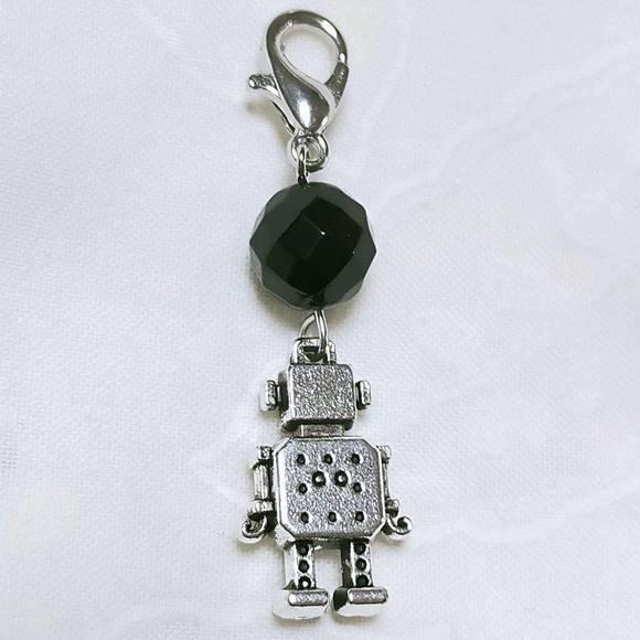 ロボットチャーム オニキス 8mm カニカン付き 天然石 パワーストーン