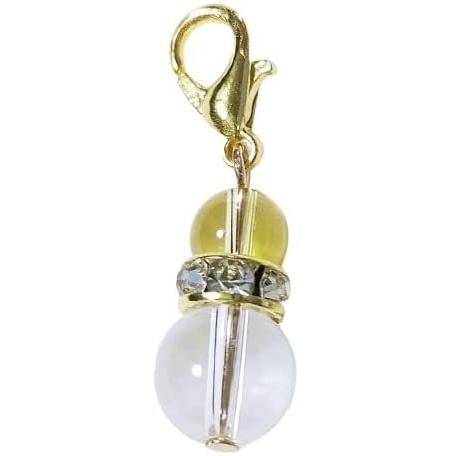 水晶8mm シトリン6mm 天然石 パワーストーン バッグチャーム