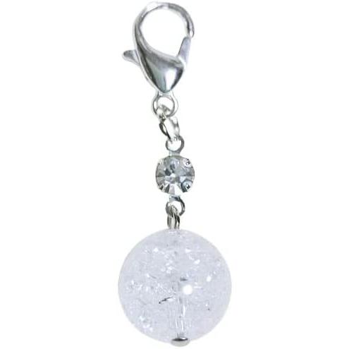 クラック水晶 クラッククリスタル ガラスストーン カニカン付 天然石