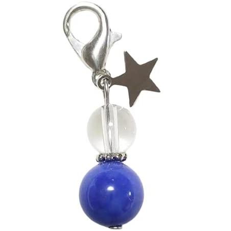 ラピスラズリ 8mm 水晶 クリスタル スター星 カニカン付 天然石