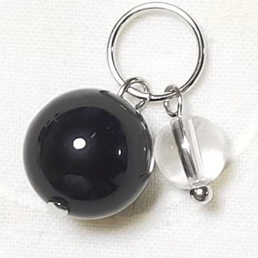 新作】ブラックカメオ（波動玉）魔除けと浄化オルゴナイトのナスカン