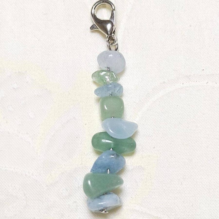 アクアマリン グリーンアベンチュリン さざれ石 カニカン付 天然石