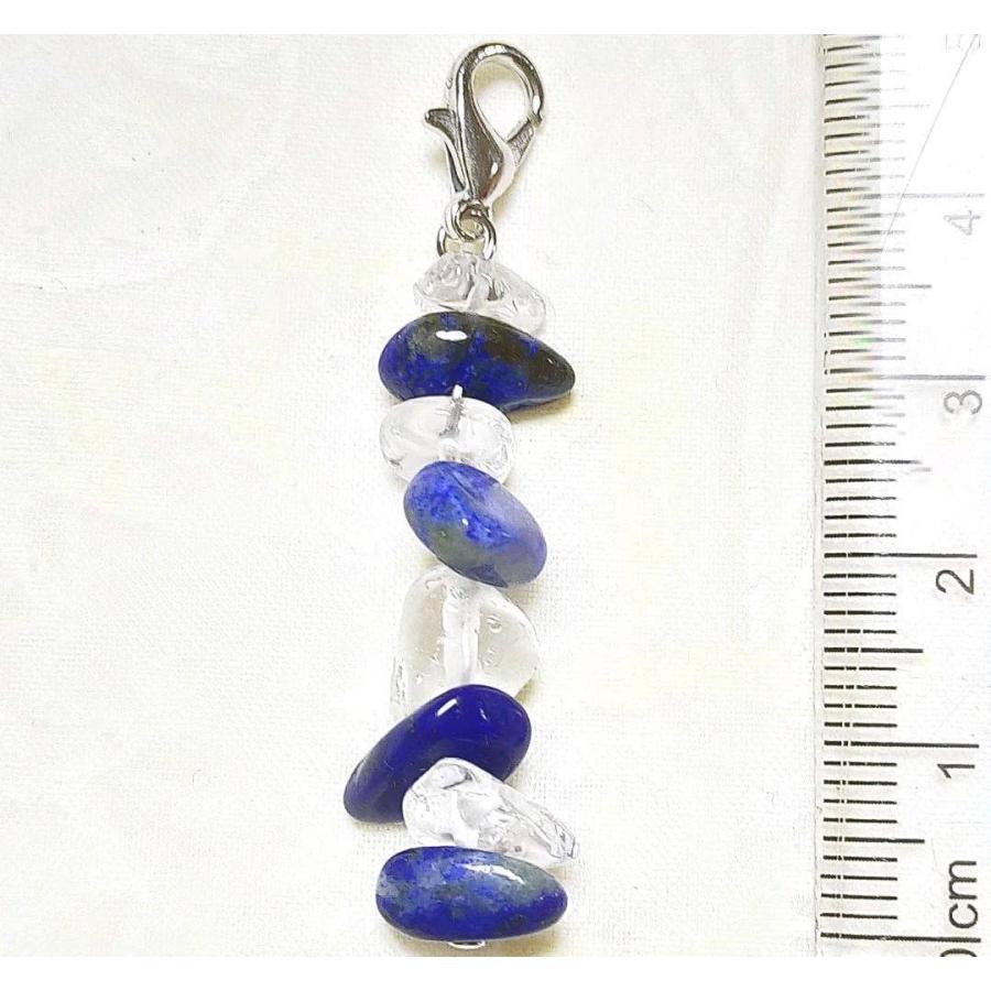 ラピスラズリ 水晶 さざれ石 カニカン付 天然石 チャーム