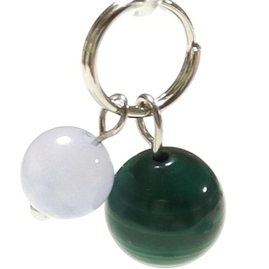 マラカイト 孔雀石 ブルーレース 二重丸カン付 ペンダントトップ 天然石 チャーム バッグチャーム キーホルダー スマホアクセサリー マスクピアス 厄除け お守り |  | 01