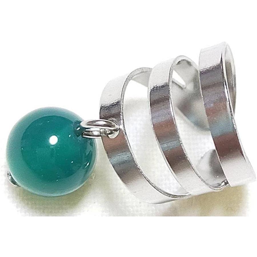 グリーン瑪瑙 めのう メノウ イヤーカフ片耳 天然石 ノンホール イヤリング パワーストーン アクセサリー 開運 リフレッシュ |  | 01