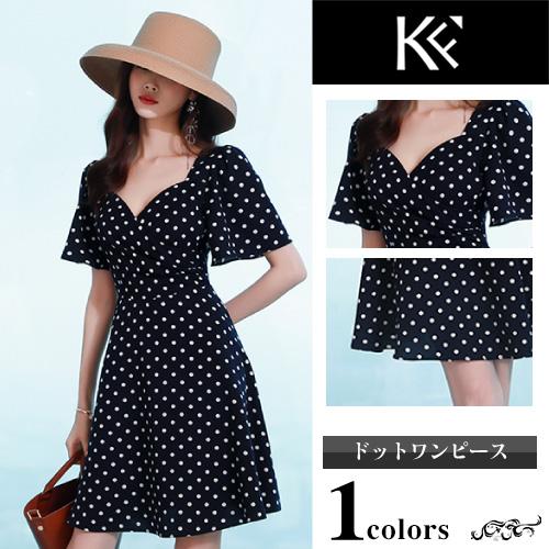 新色追加 ワンピース レディース 40代 きれいめ 50代 30代 上品 ドレス ドット プリント ミニ Vネック 72時間限定タイムセール Toscelikspecialsteel Com