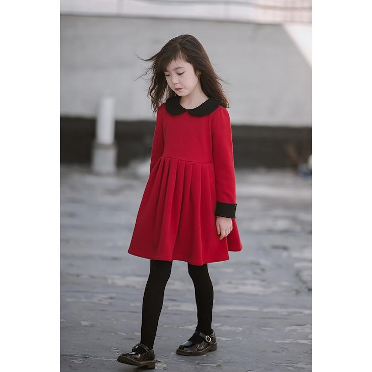 赤 ワンピース キッズ 女の子 子供 フォーマル 長袖 卒業式 卒園式 入学式 入園式 お受験 面接 結婚式 法事 発表会 おしゃれ 安い Ops25 Ak Trading 通販 Yahoo ショッピング