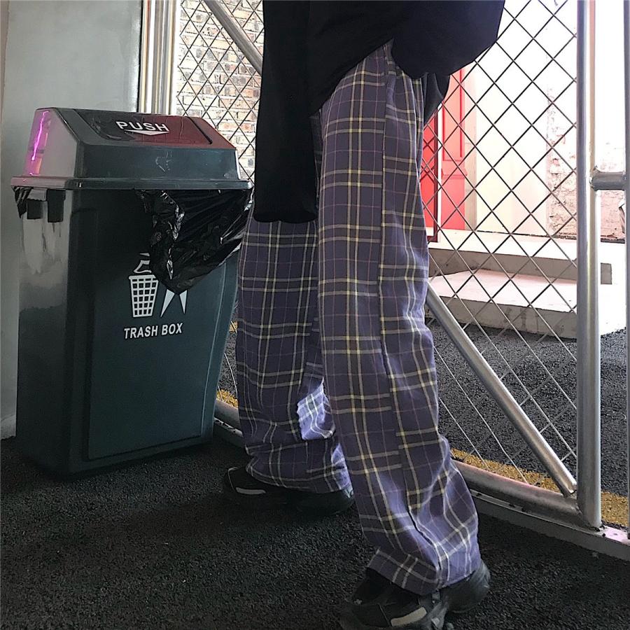 パープル チェック パンツ レディース メンズ ユニセックス パープル 紫色 ボトムス 原宿系 韓国ファッション ダンス衣装 Ar1910 Akuaray 通販 Yahoo ショッピング