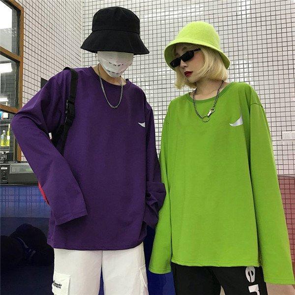 韓国 原宿系 レディース ファッション 長袖 Tシャツ カラフル 奇抜 青文字系 トップス Cc6fmxa59q ファッション Www Elghoniemy Com