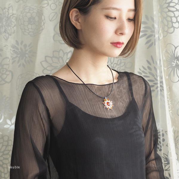 天然琥珀太陽の女神シルバーチョーカー ペンダント Silver925  